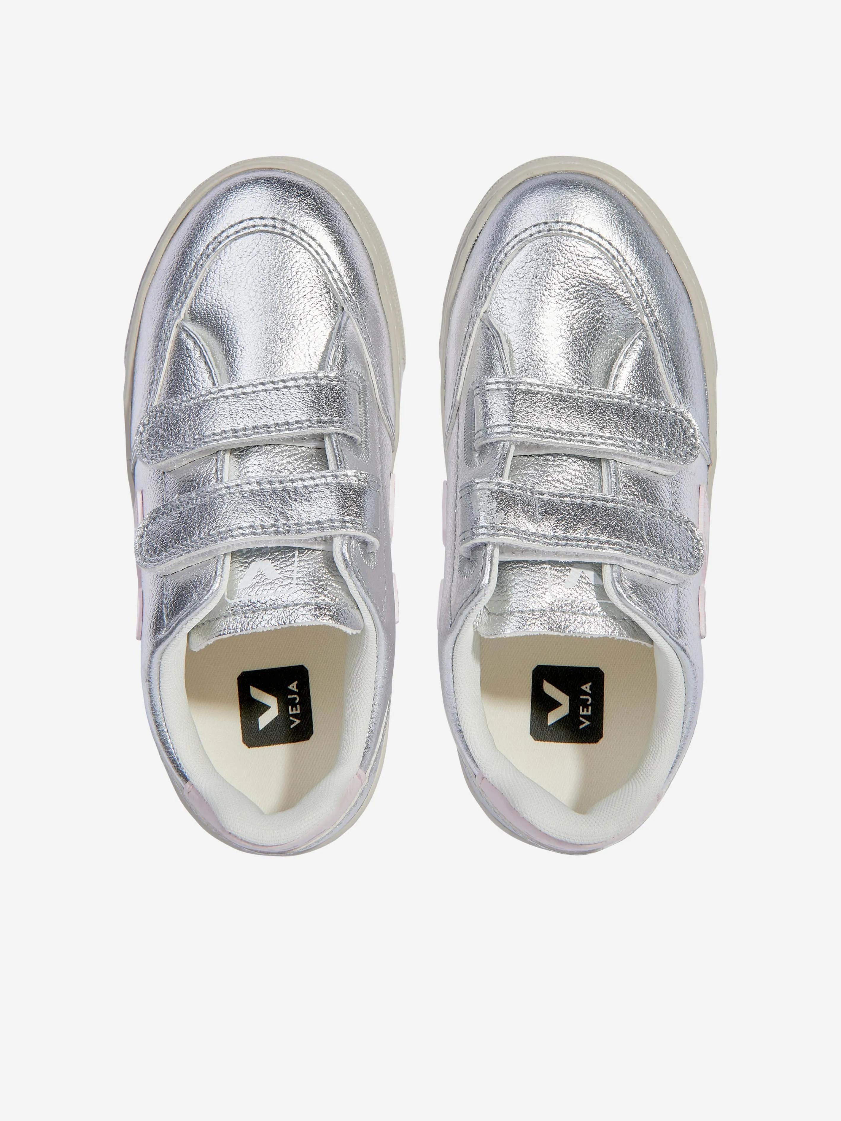 Veja Kids ChromeFree Leder V-12 Turnschuhe in Silber