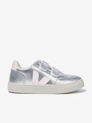 Veja Kids ChromeFree Leder V-12 Turnschuhe in Silber