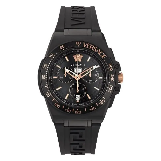 Versace Herren Greca Schwarz Aluminium Armbanduhr VE7H00323