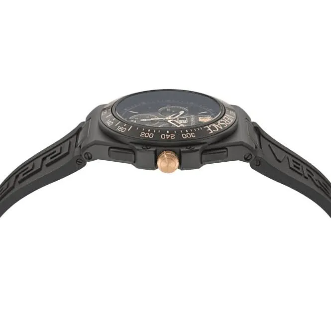 Versace Herren Greca Schwarz Aluminium Armbanduhr VE7H00323