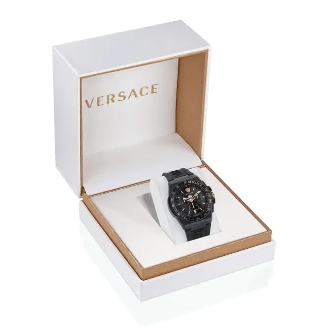 Versace Herren Greca Schwarz Aluminium Armbanduhr VE7H00323