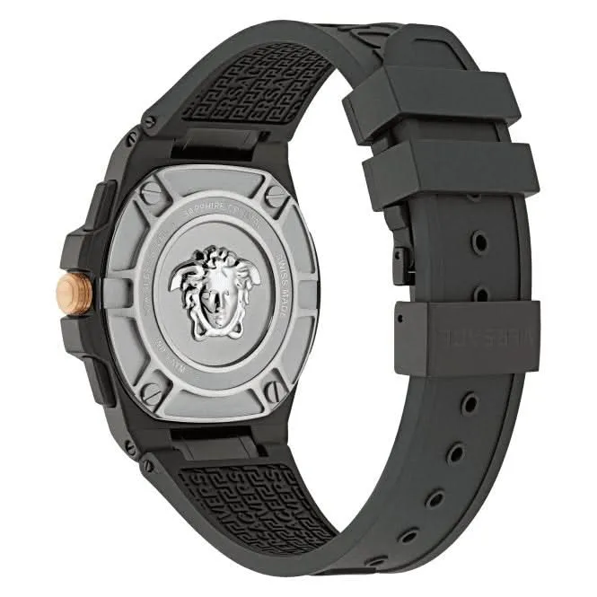 Versace Herren Greca Schwarz Aluminium Armbanduhr VE7H00323