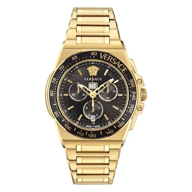 Versace Herren Greca Schwarz Aluminium Armbanduhr VE7H00623