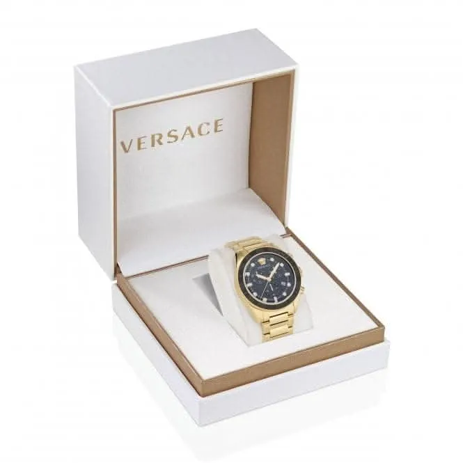 Versace Herren Greca Dome Armbanduhr in Goldton VE6K00523