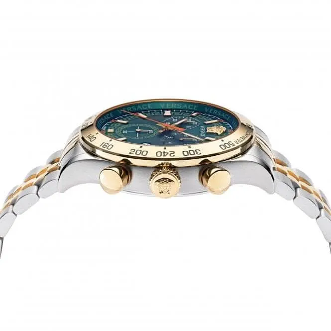 Versace Herren Hellenyium Edelstahl Uhr Grün VE2U00522