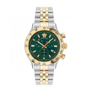 Versace Herren Hellenyium Edelstahl Uhr Grün VE2U00522
