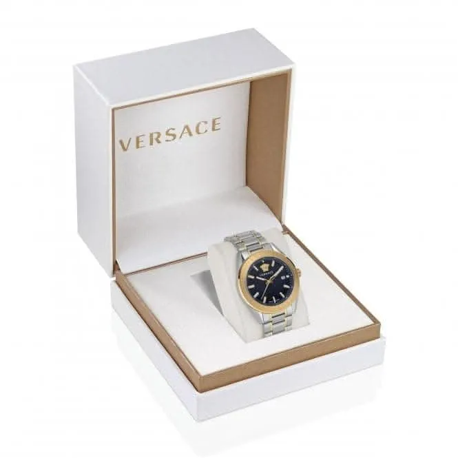 Versace Herren V-Code Armbanduhr in Goldton VE6A00523