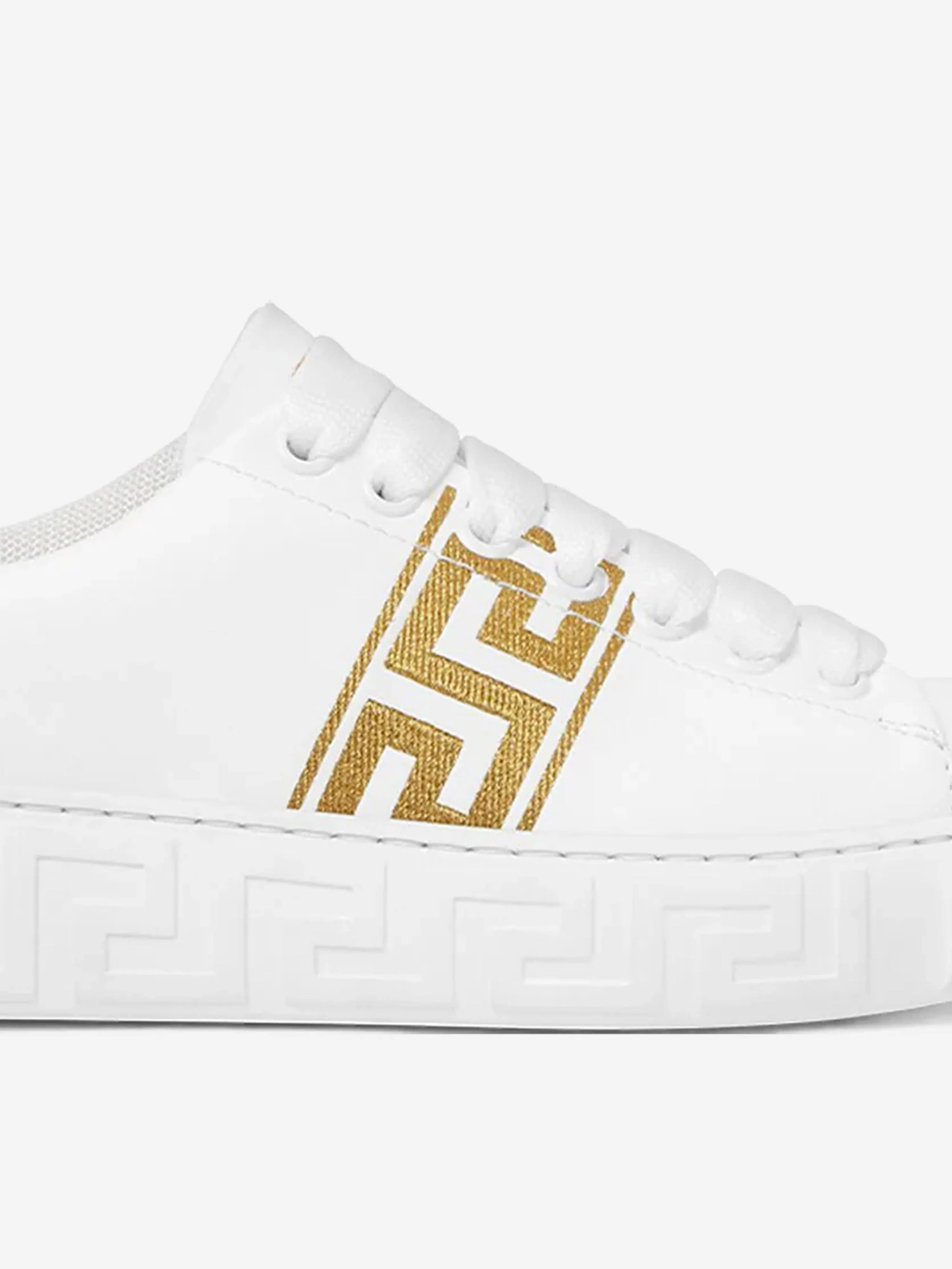Versace Kids La Greca Low Top Sneaker in Weiß