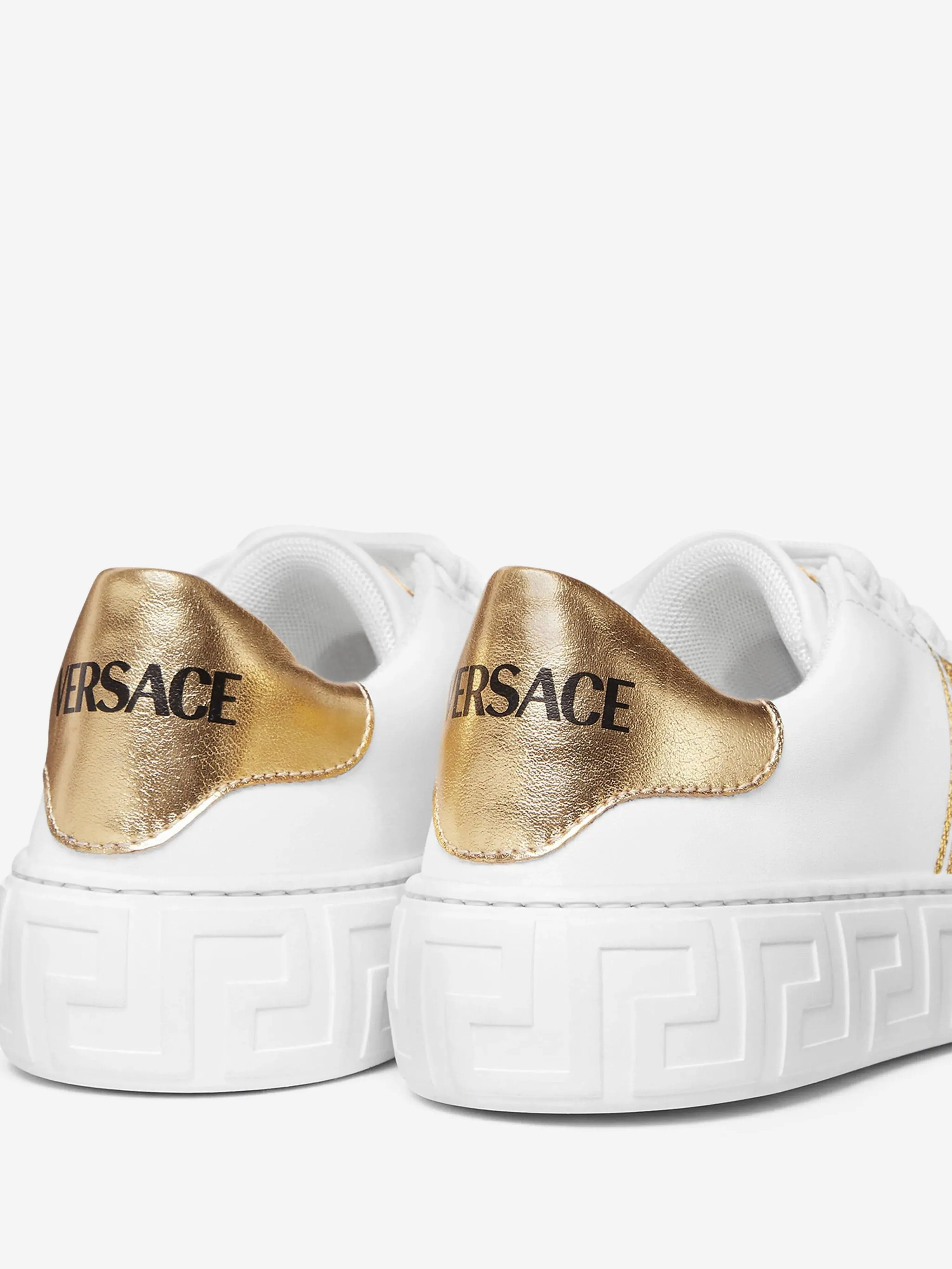 Versace Kids La Greca Low Top Sneaker in Weiß