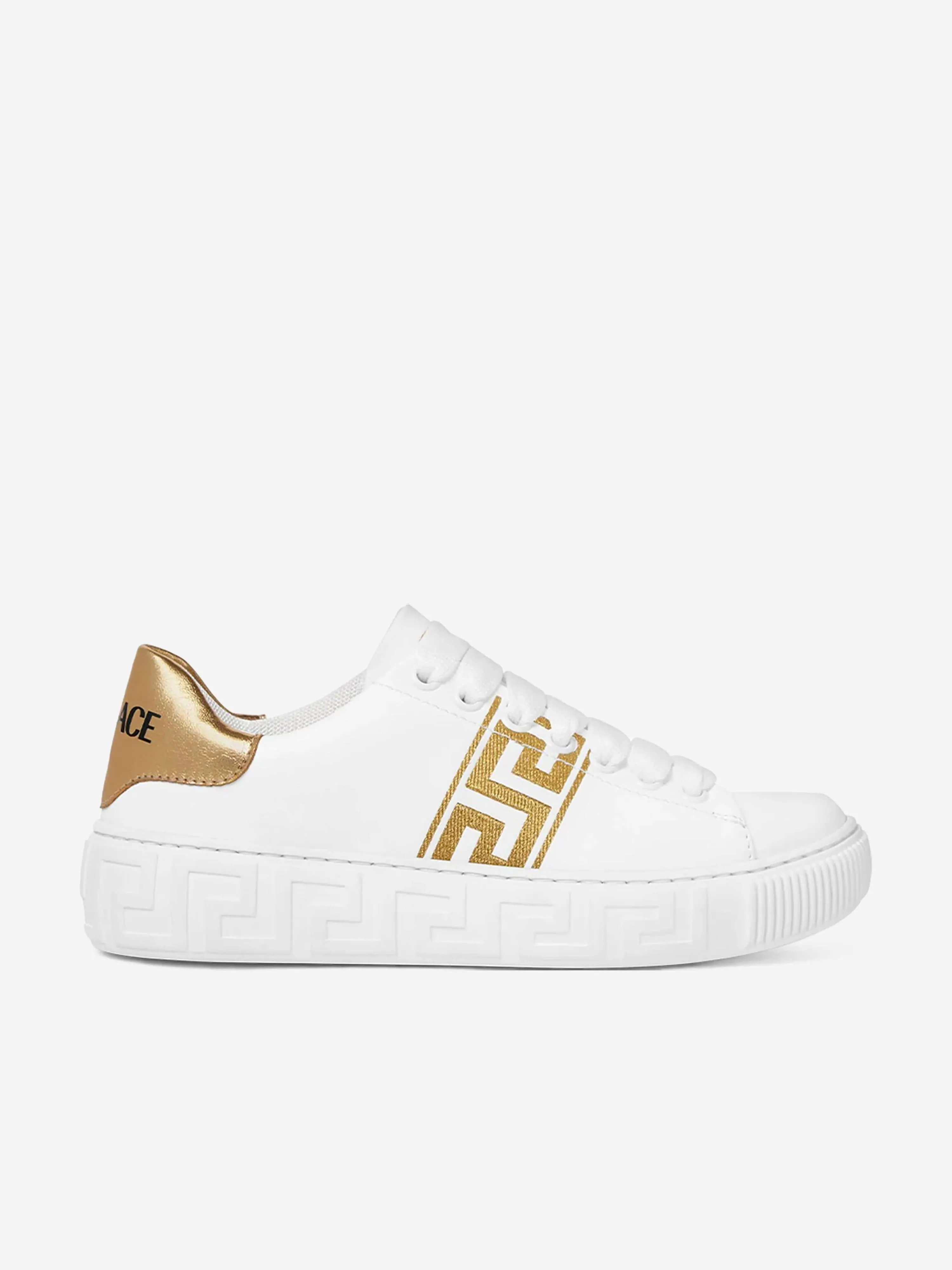 Versace Kids La Greca Low Top Sneaker in Weiß