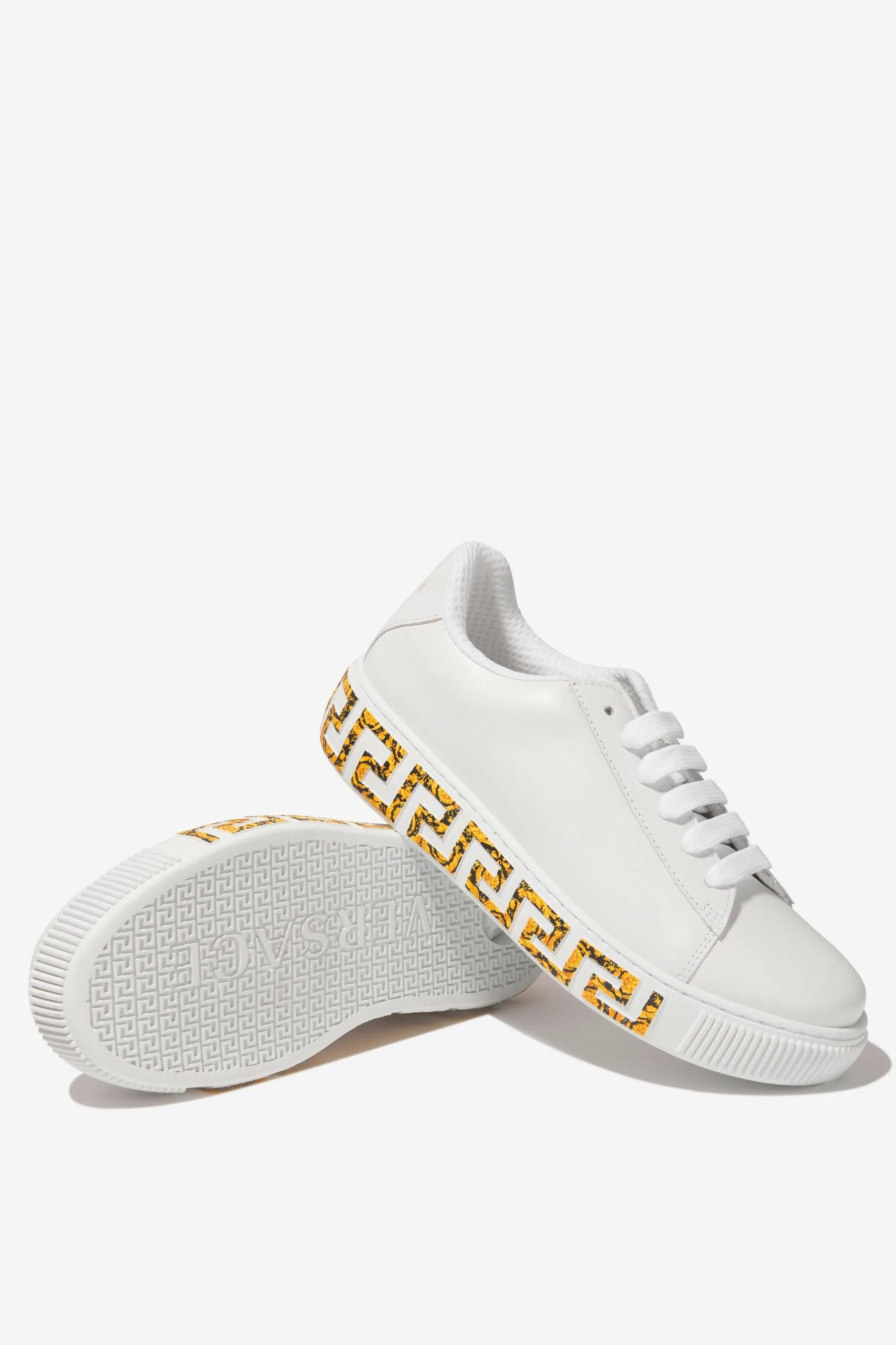 Versace Kids Leder La Greca Turnschuhe