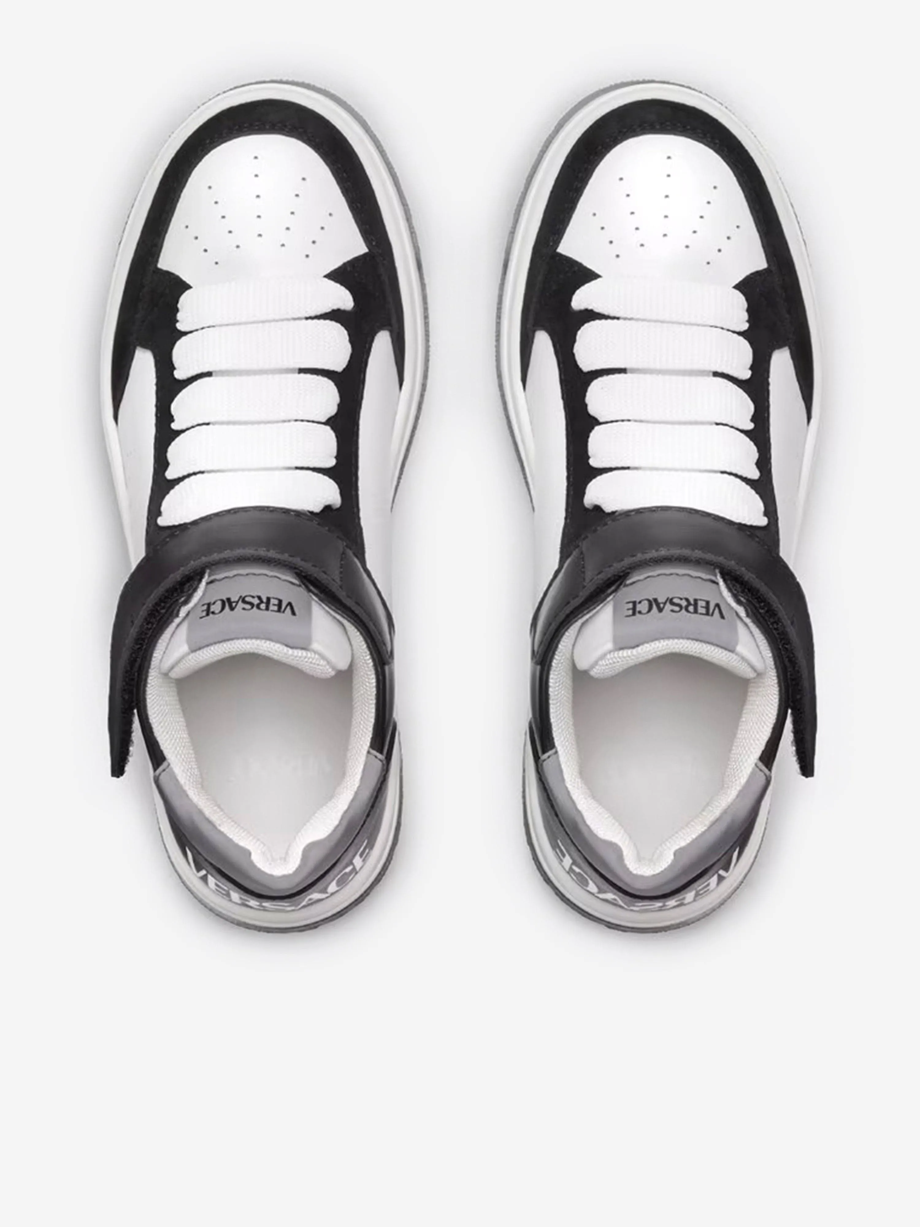 Versace Kids Leder Low-Top Sneaker in Weiß