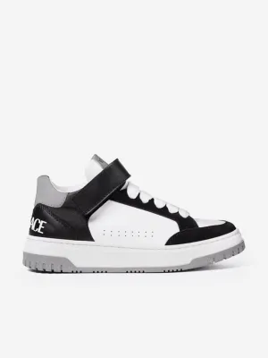 Versace Kids Leder Low-Top Sneaker in Weiß