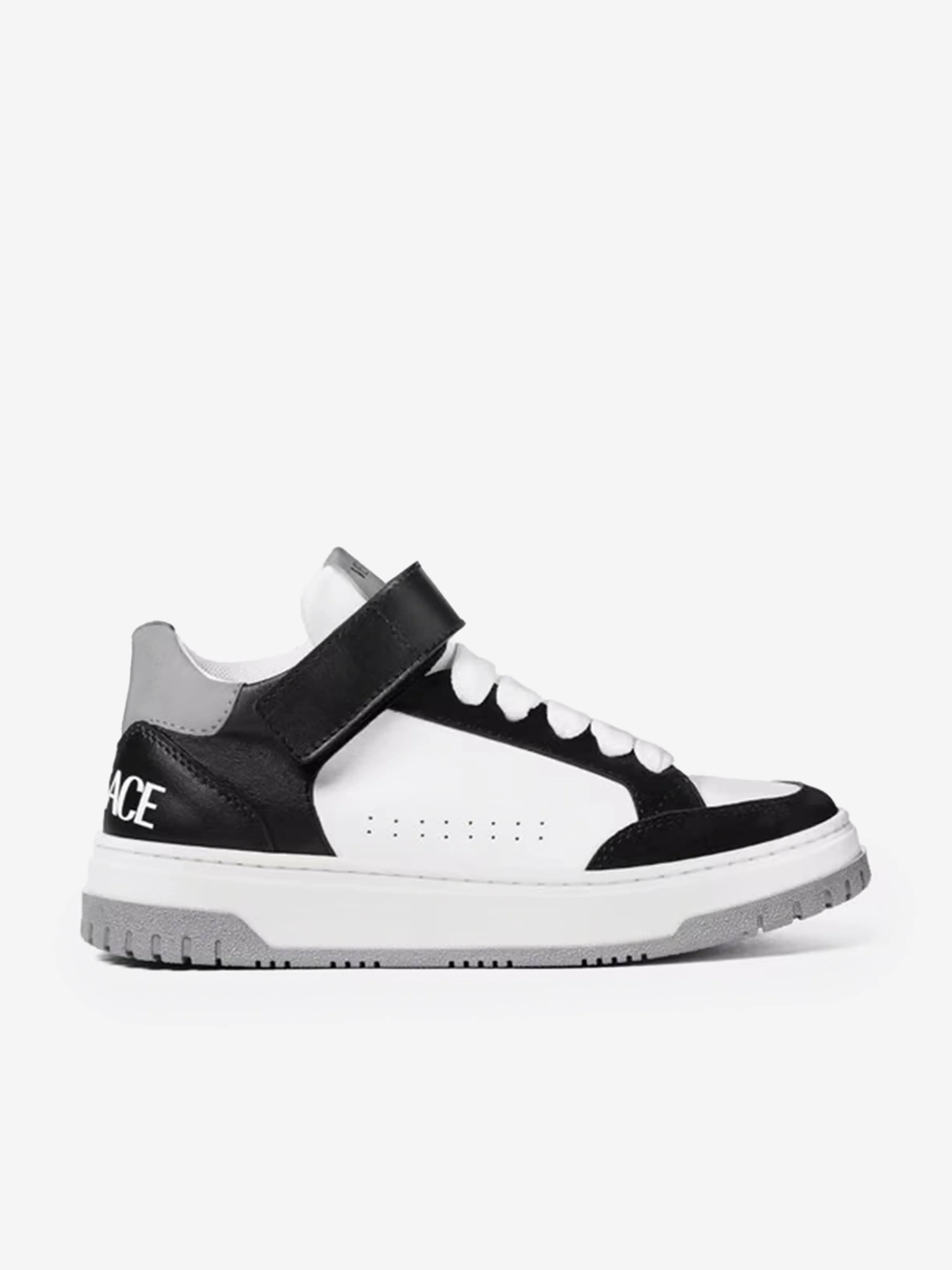 Versace Kids Leder Low-Top Sneaker in Weiß