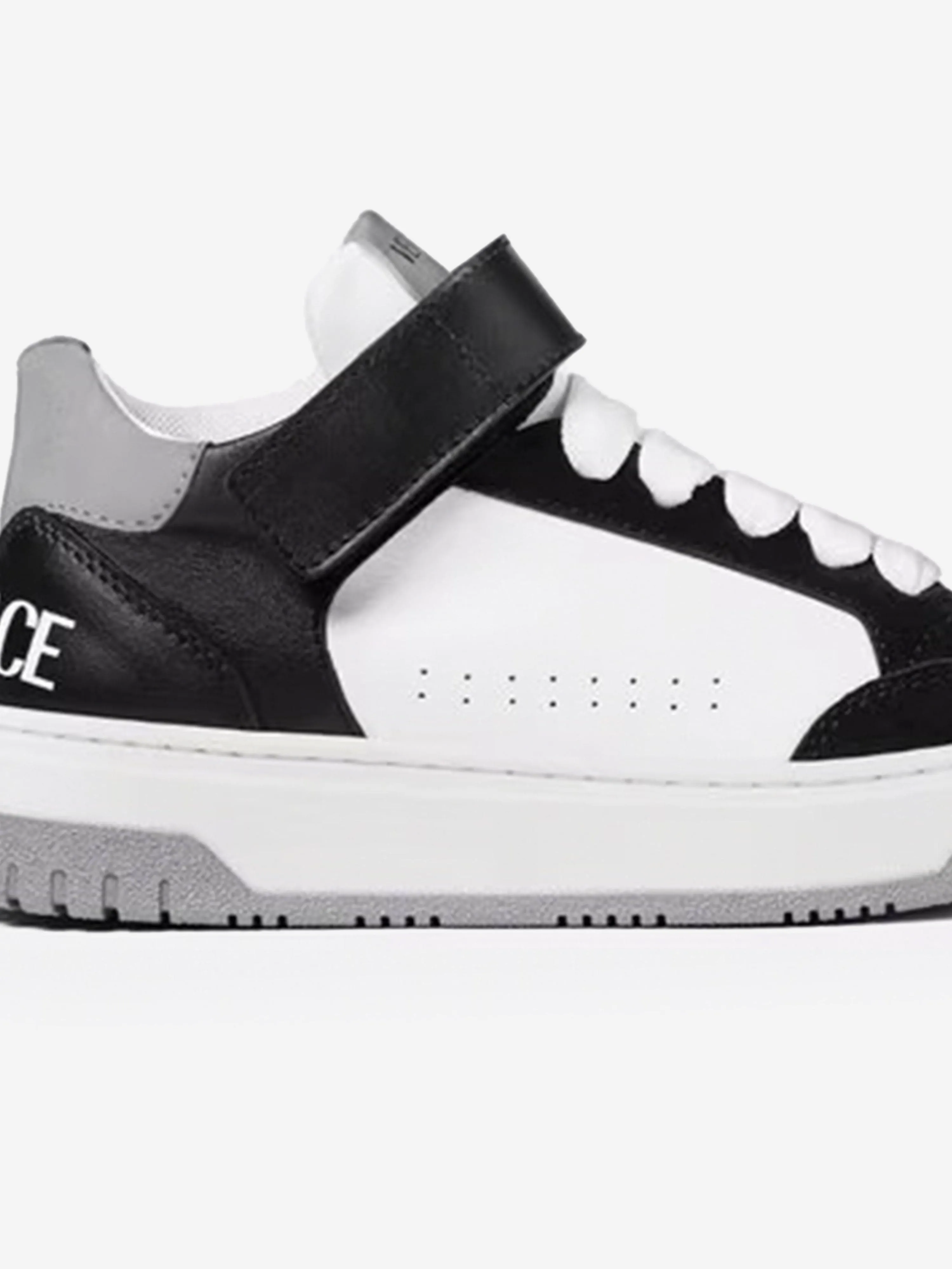 Versace Kids Leder Low-Top Sneaker in Weiß