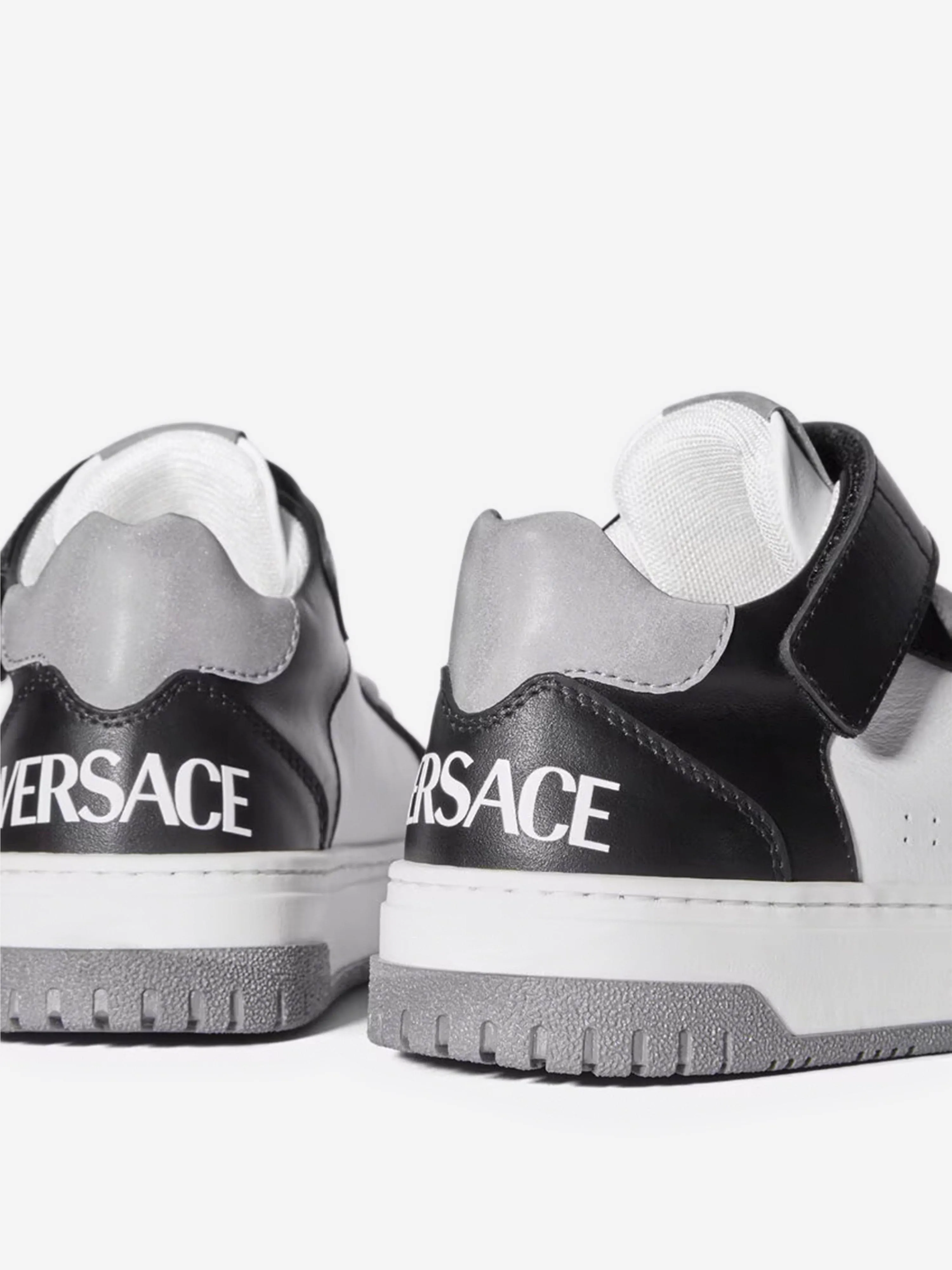 Versace Kids Leder Low-Top Sneaker in Weiß