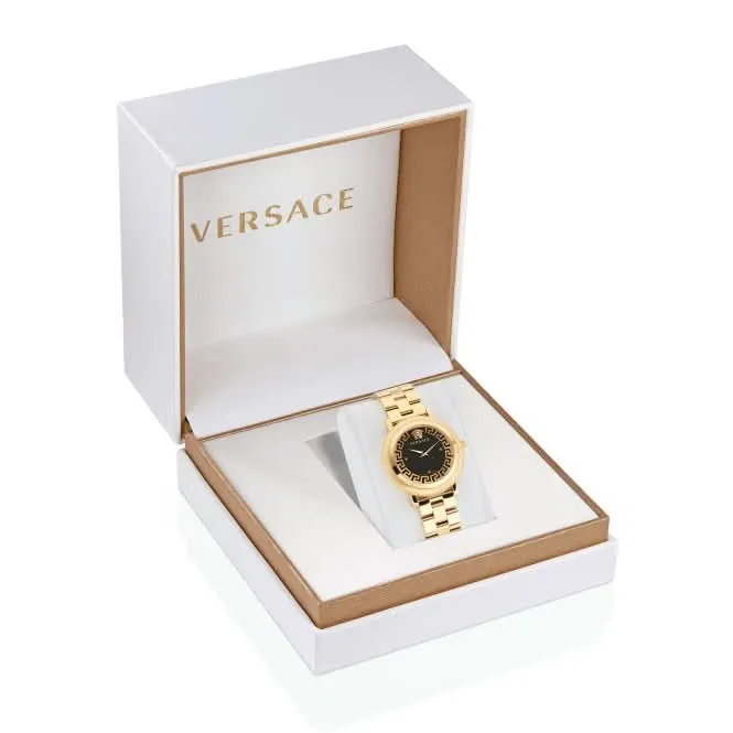 Versace Damen Münzrand-Armbanduhr in Goldoptik VE7F00623