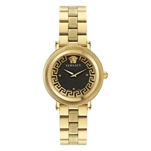 Versace Damen Münzrand-Armbanduhr in Goldoptik VE7F00623