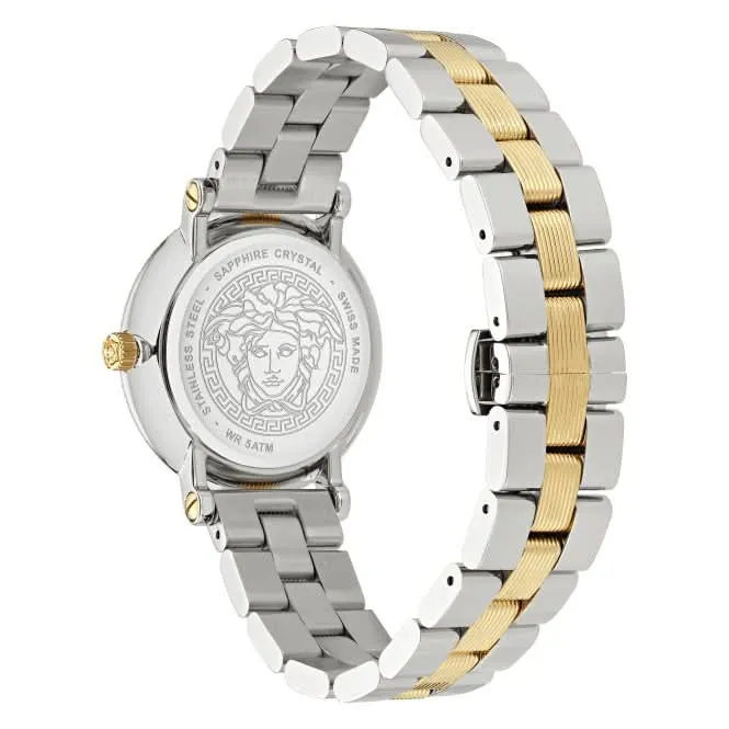 Versace Damen Coin Edge Edelstahl-Armbanduhr VE7F00423
