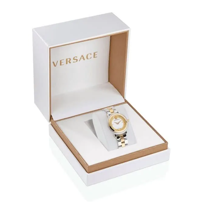 Versace Damen Coin Edge Edelstahl-Armbanduhr VE7F00423