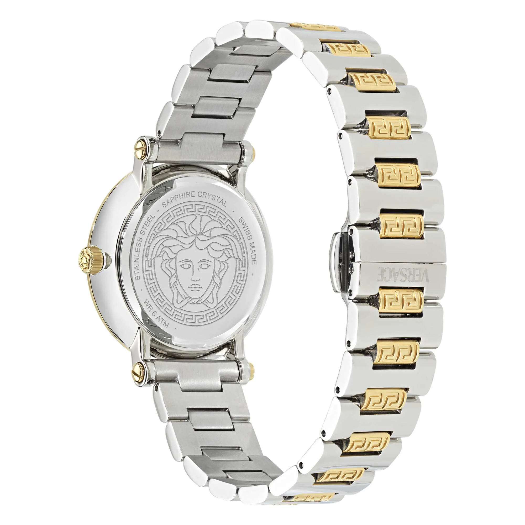 Versace Damen Greca Sphere Silber Weiß Sunray Uhr VE9C00524