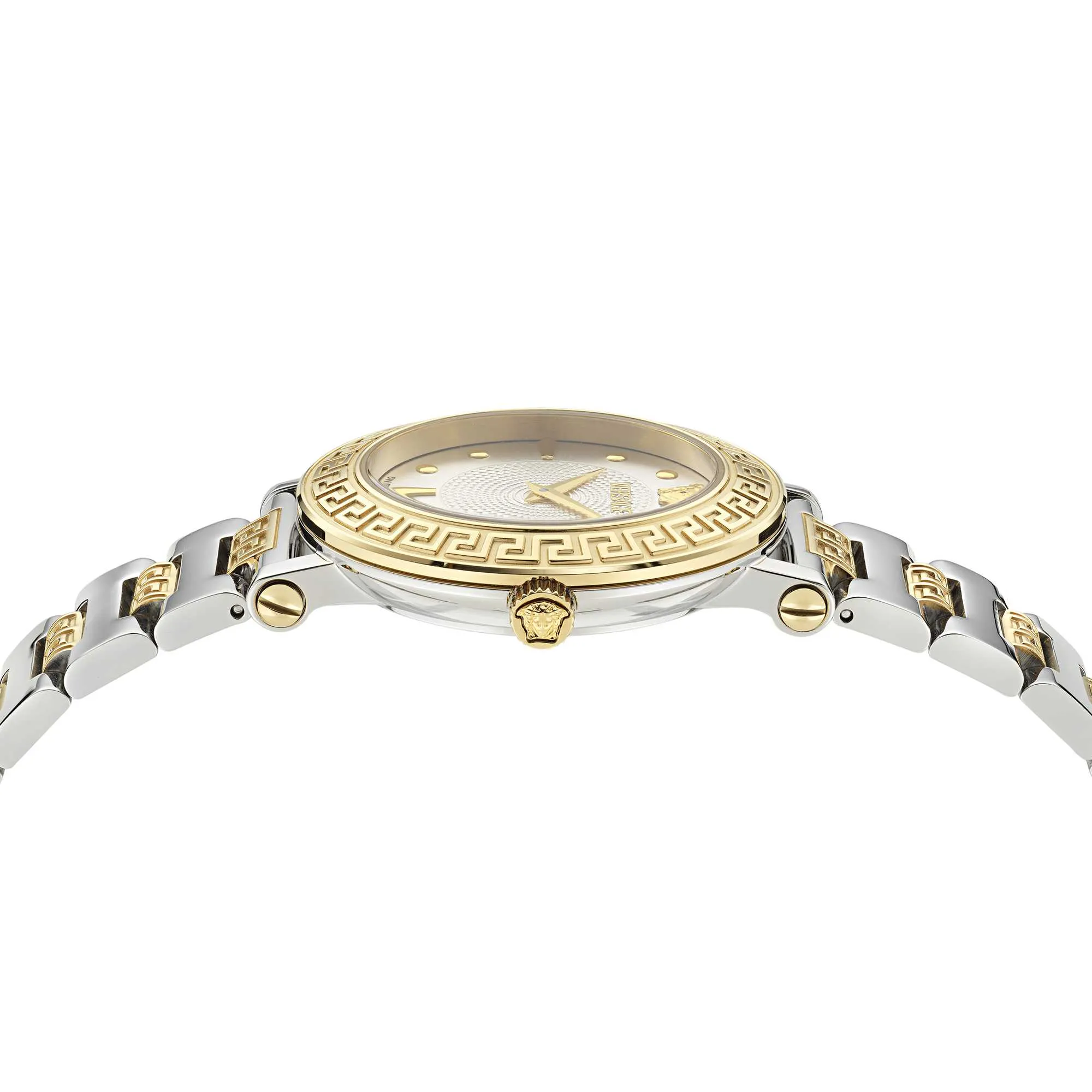Versace Damen Greca Sphere Silber Weiß Sunray Uhr VE9C00524