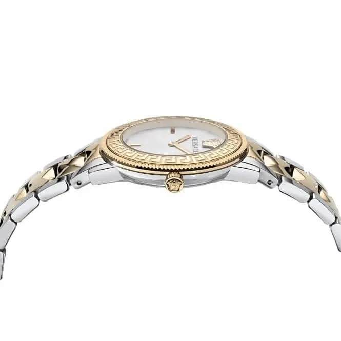 Versace Damen V-Tribute Edelstahl Uhr in Weiß-Silber VE2P00422