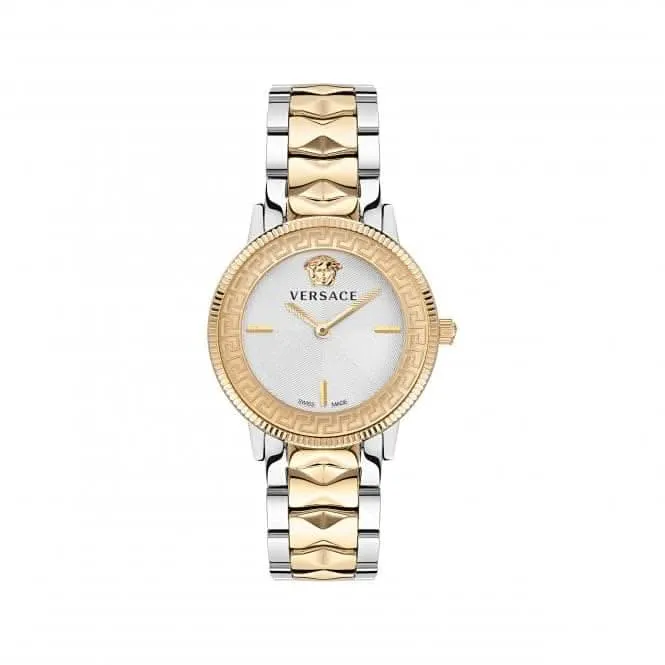 Versace Damen V-Tribute Edelstahl Uhr in Weiß-Silber VE2P00422