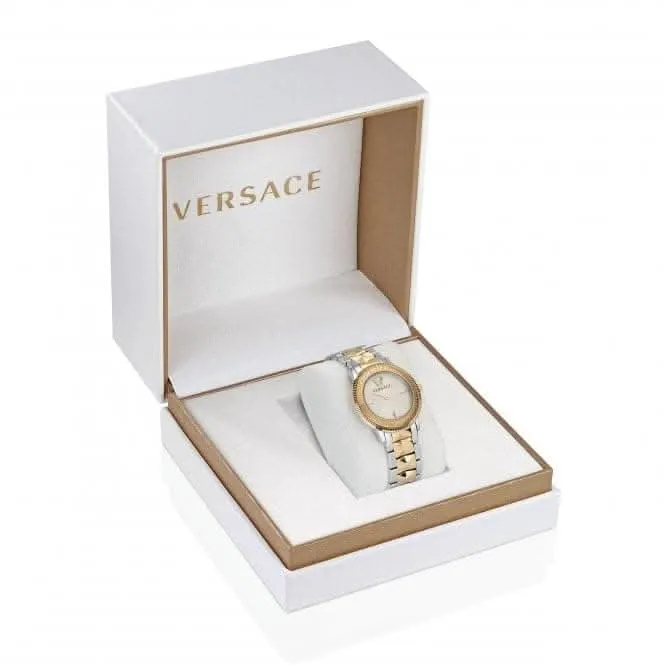 Versace Damen V-Tribute Edelstahl Uhr in Weiß-Silber VE2P00422