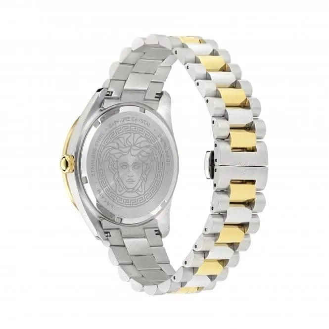 Versace Timeless V Dome Weiß-Silber Saphir Uhr VE8E00424