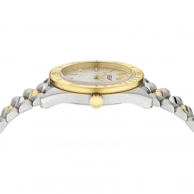 Versace Timeless V Dome Weiß-Silber Saphir Uhr VE8E00424