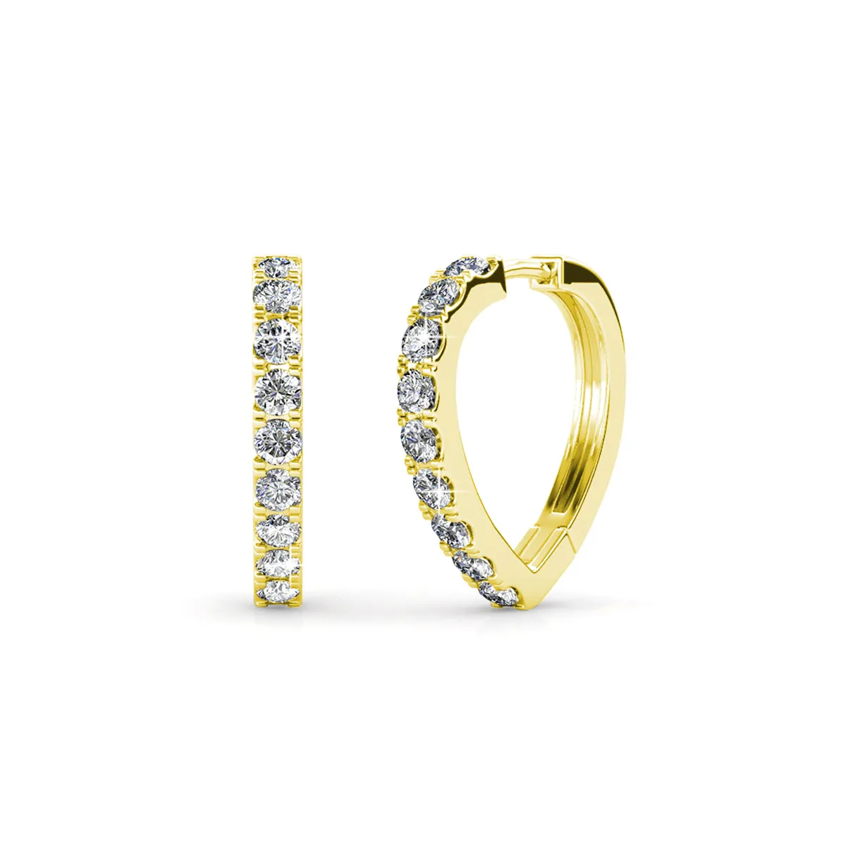 Waverly 18k Weißgold beschichtete 16mm Creolen mit Swarovski Kristallen