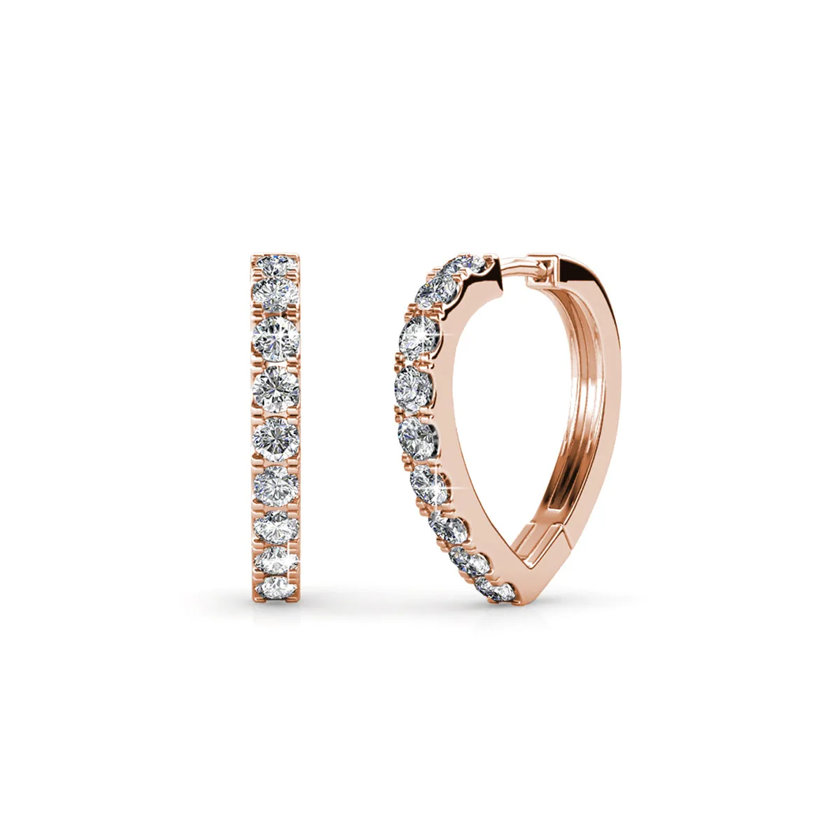 Waverly 18k Weißgold beschichtete 16mm Creolen mit Swarovski Kristallen