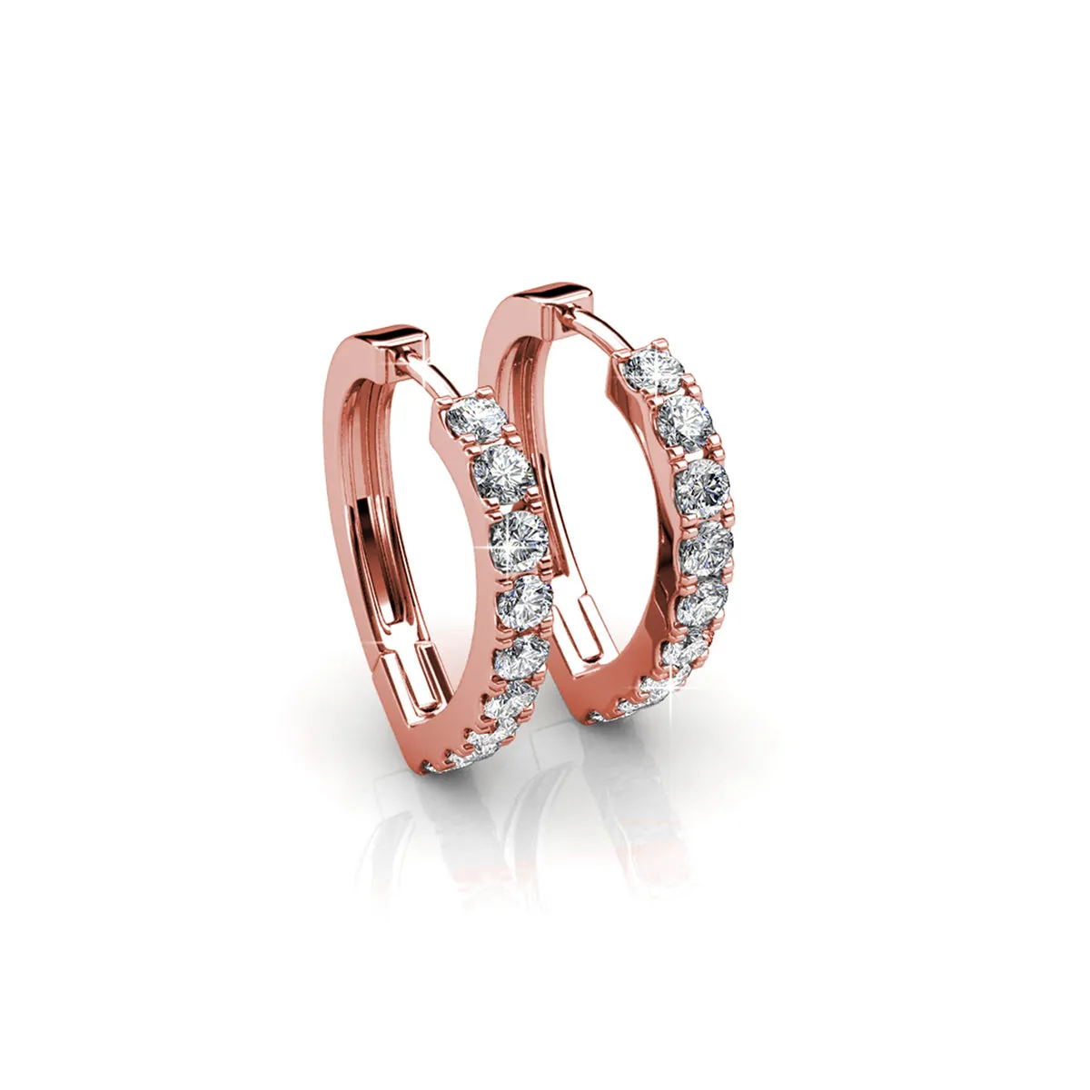 Waverly 18k Weißgold beschichtete 16mm Creolen mit Swarovski Kristallen