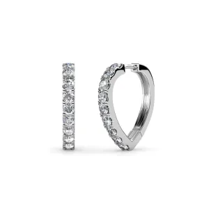 Waverly 18k Weißgold beschichtete 16mm Creolen mit Swarovski Kristallen