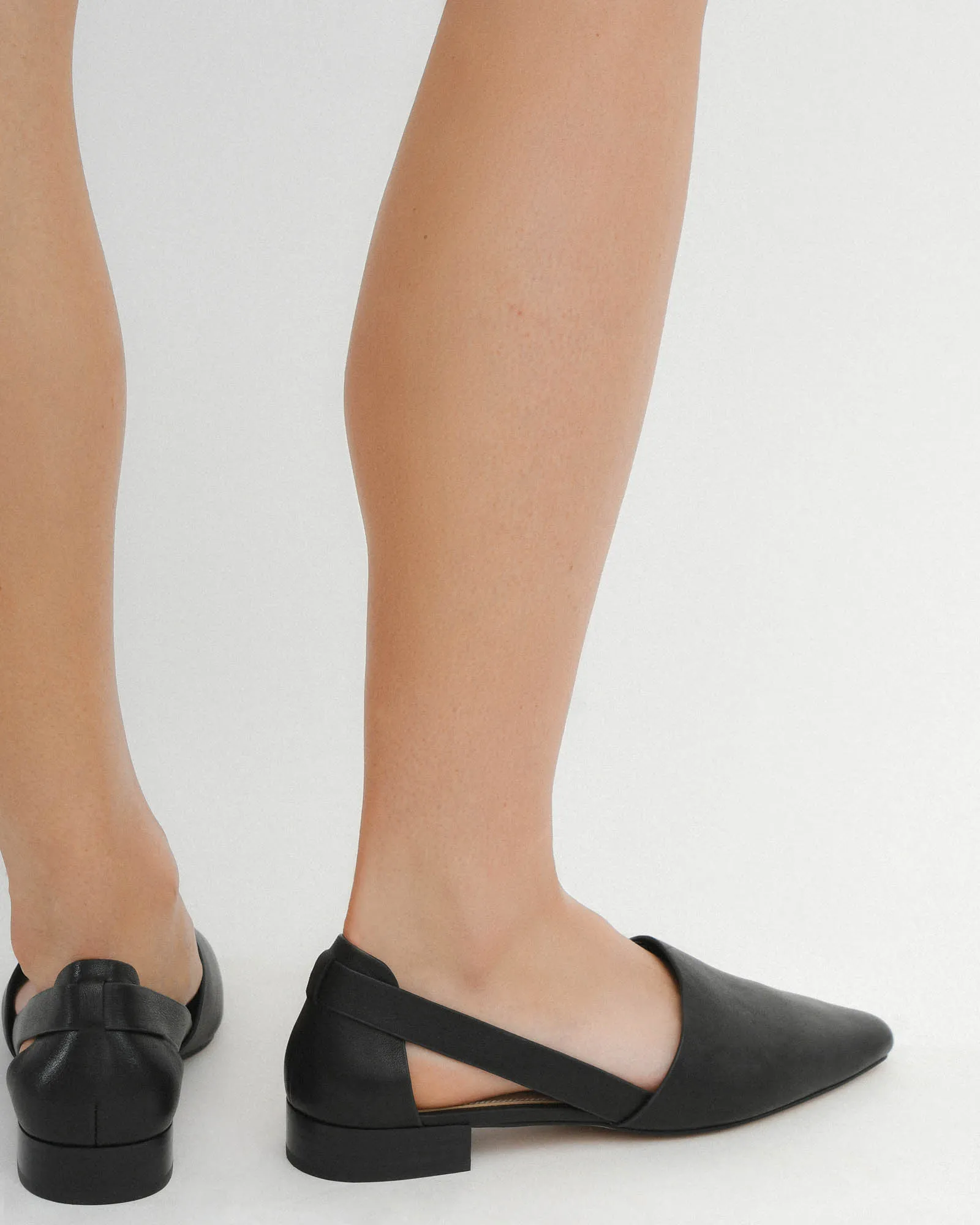 WILLA CASUAL FLATS SCHWARZES LEDER