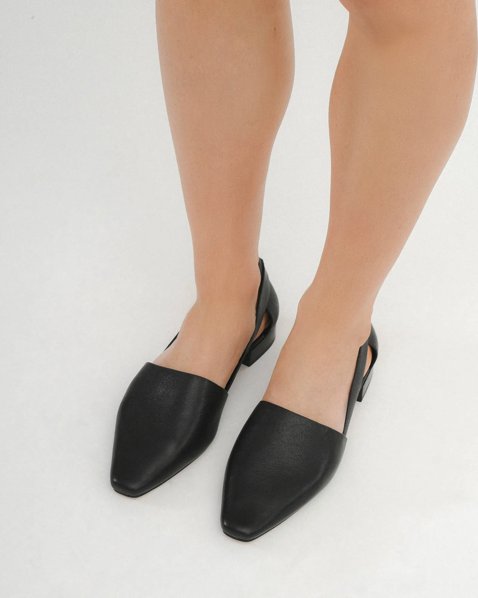 WILLA CASUAL FLATS SCHWARZES LEDER
