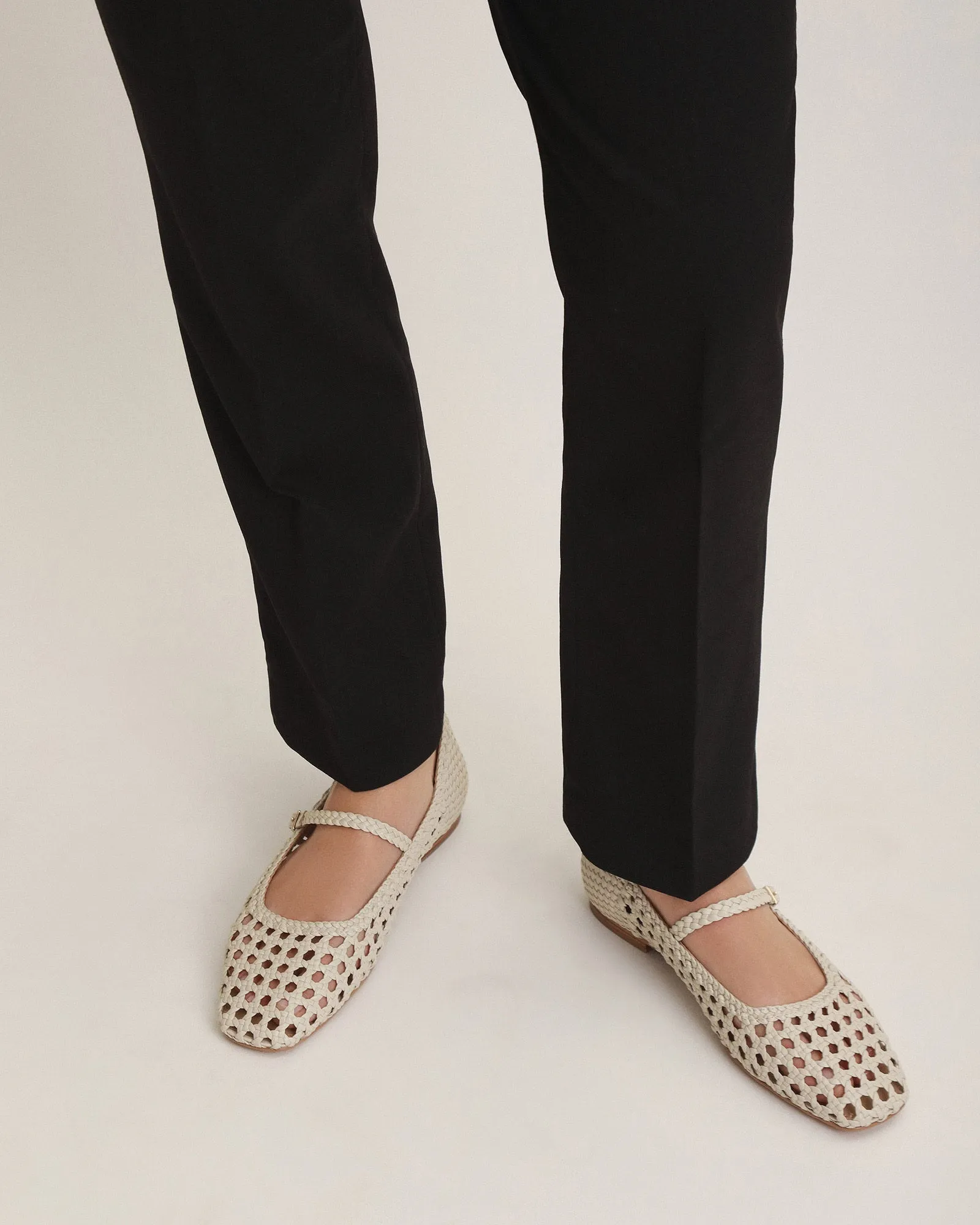 WILLIS CASUAL FLATS IN WEIßEM LEDER