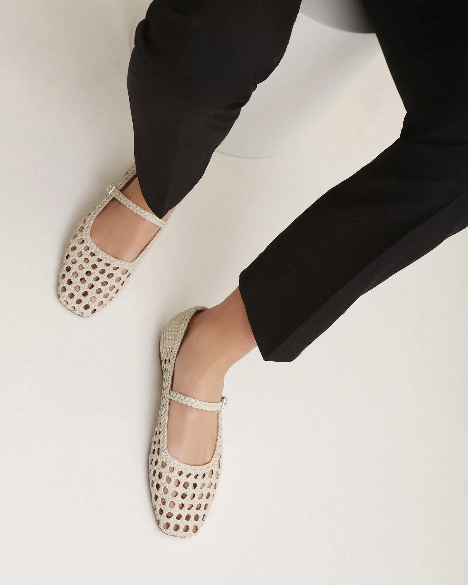 WILLIS CASUAL FLATS IN WEIßEM LEDER