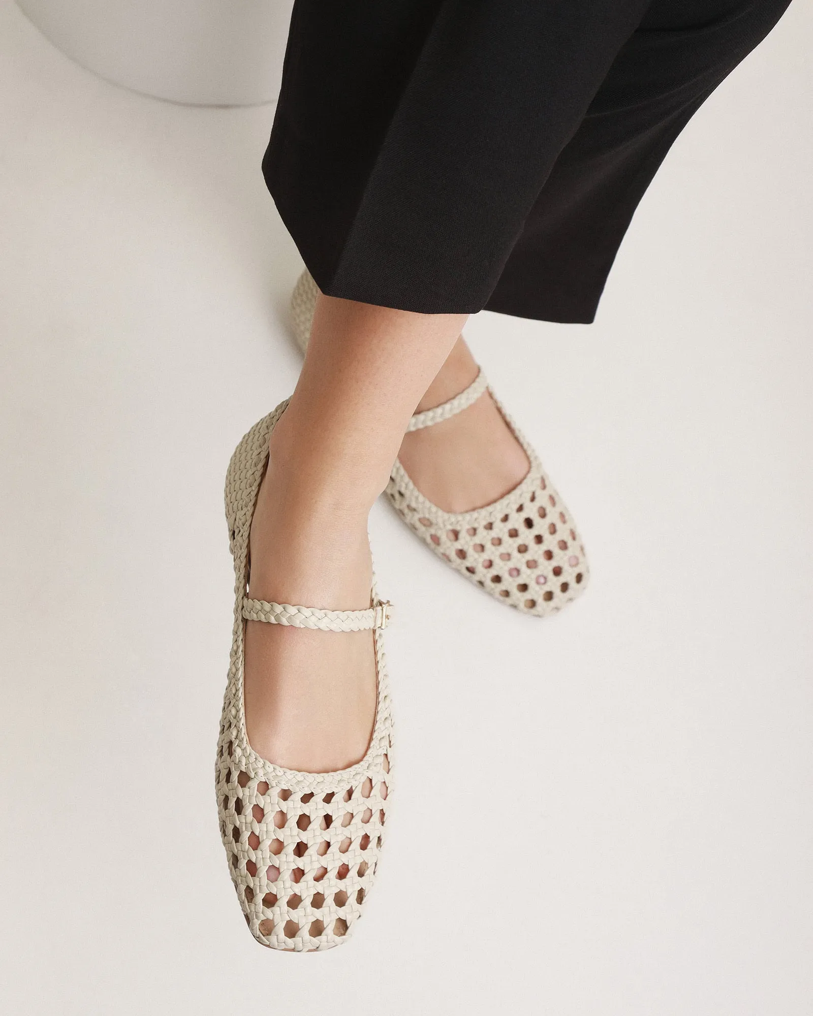 WILLIS CASUAL FLATS IN WEIßEM LEDER