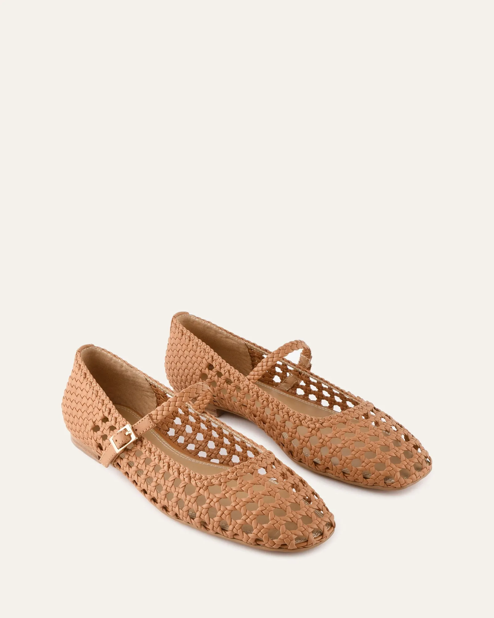 WILLIS CASUAL FLATS TOFFEE LEDER