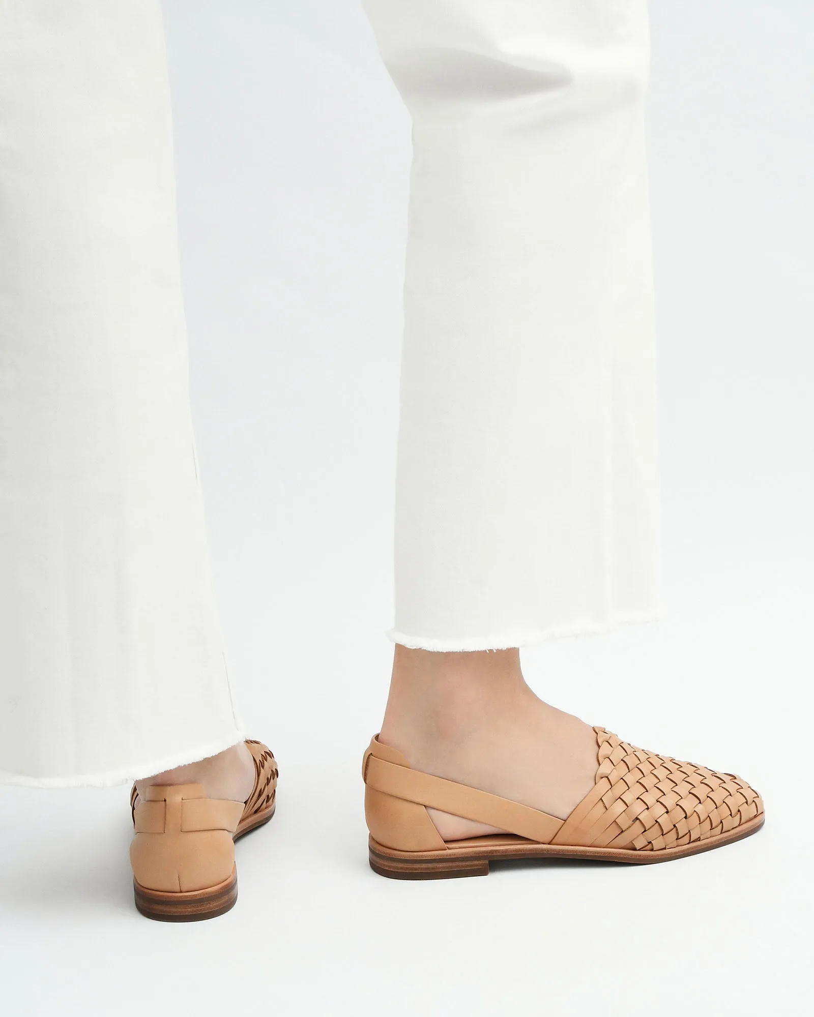 WISDOM CASUAL FLATS BRAUNES LEDER