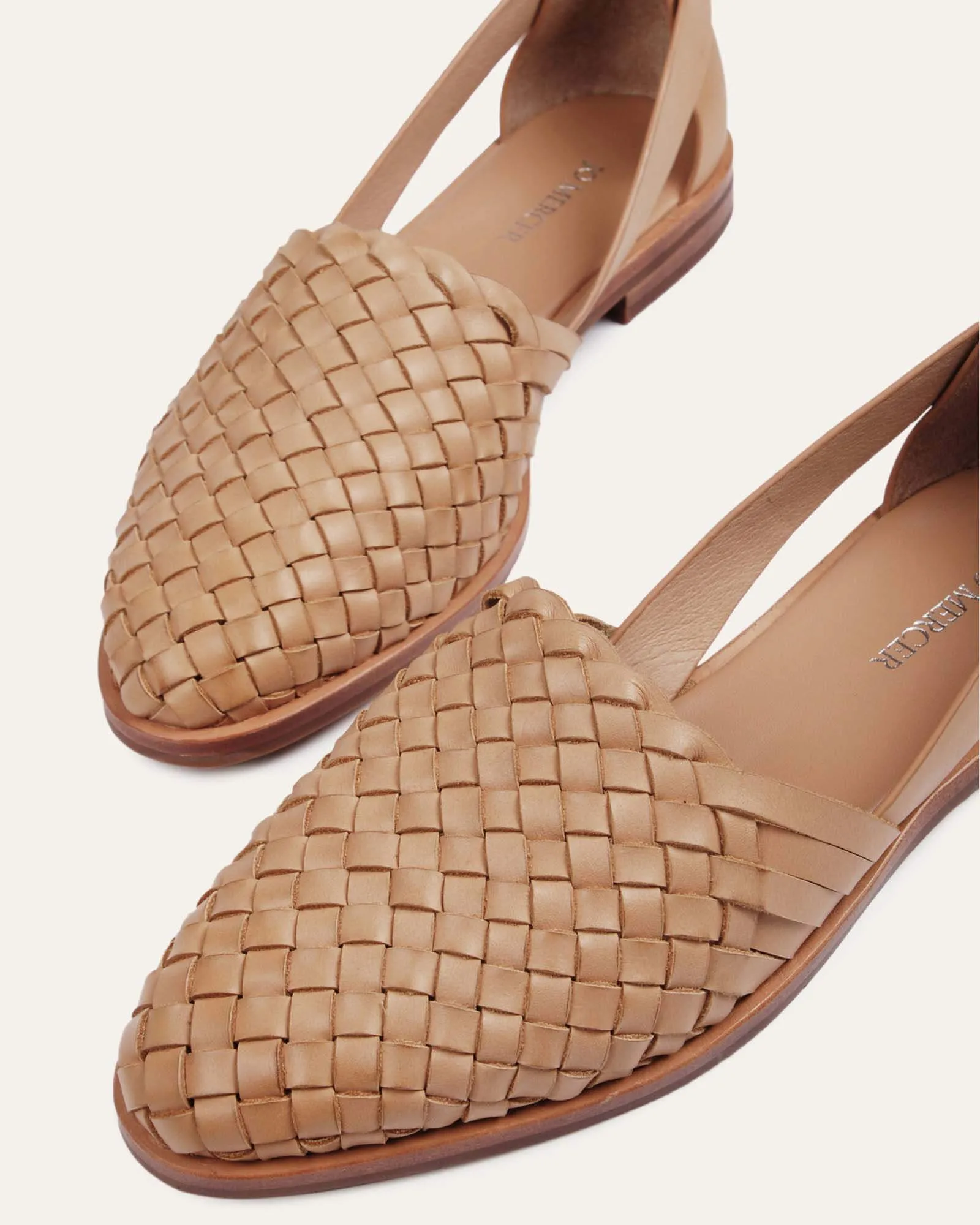 WISDOM CASUAL FLATS BRAUNES LEDER