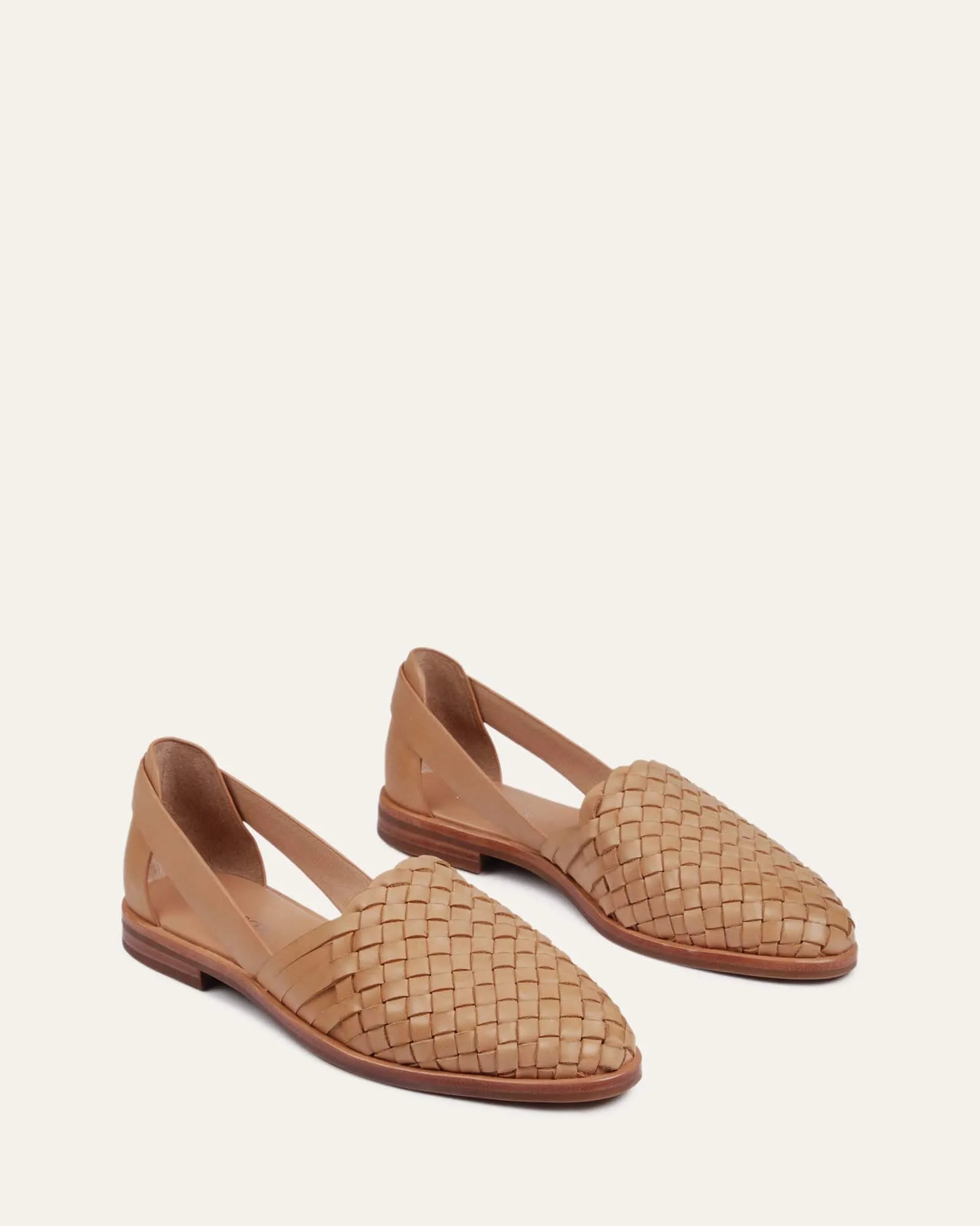 WISDOM CASUAL FLATS BRAUNES LEDER