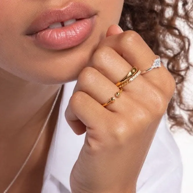 Gelbgold Zirkonia Punkt Stapelring TR2323-414-14 Thomas Sabo Ringe