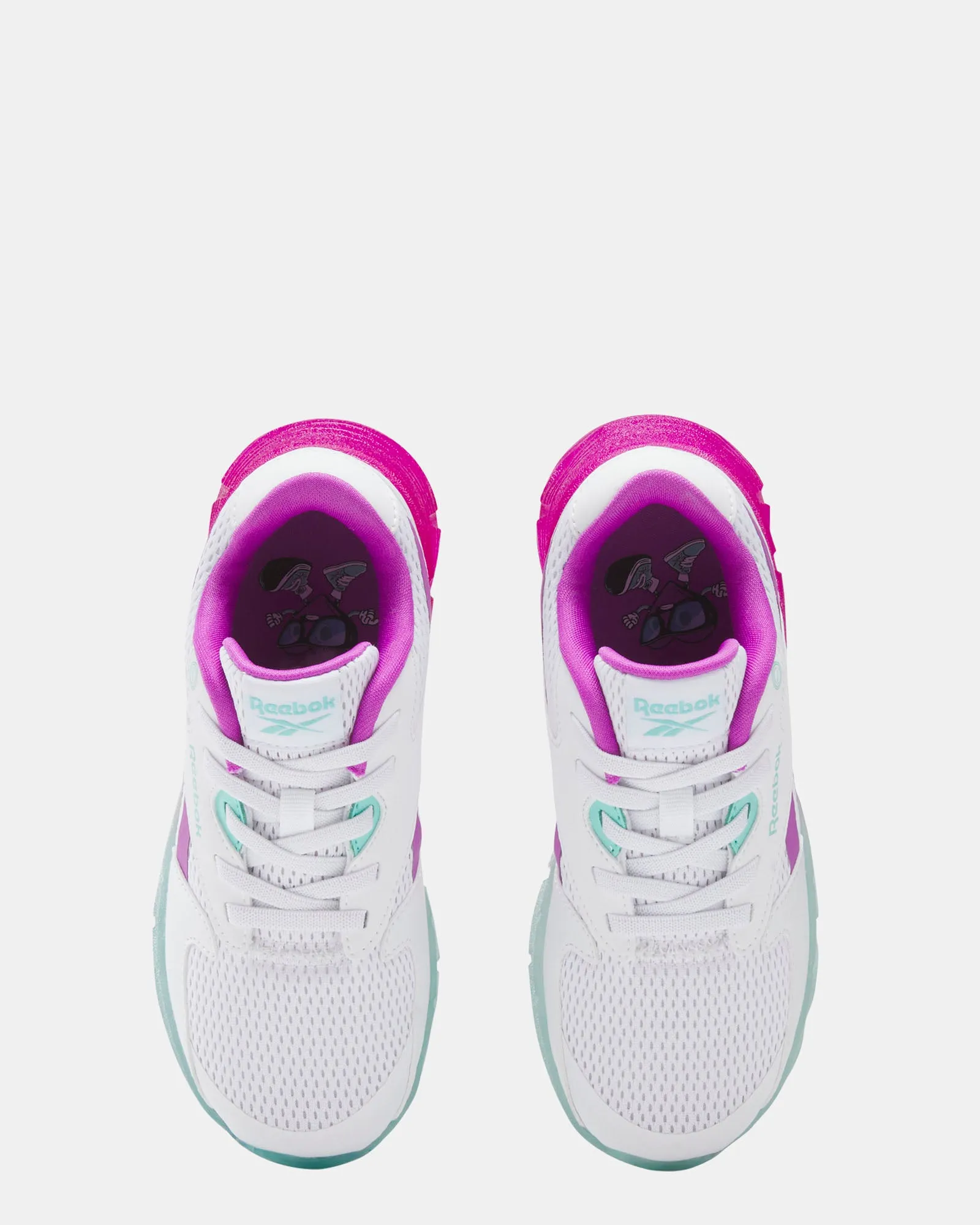 Zig N Glow 2 Elastische Schnürsenkel Weiß/Aiaqua/Purplerave